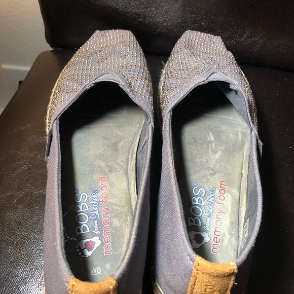 Skechers BOBS Breeze Moonbeams Stars Women's Gray Espadrilles Slip On Shoes Sz 8 - Picture 9 of 12
